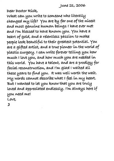 written testimonial #3906