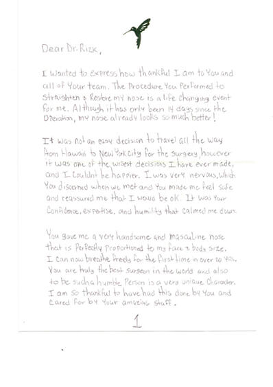 written testimonial #3870