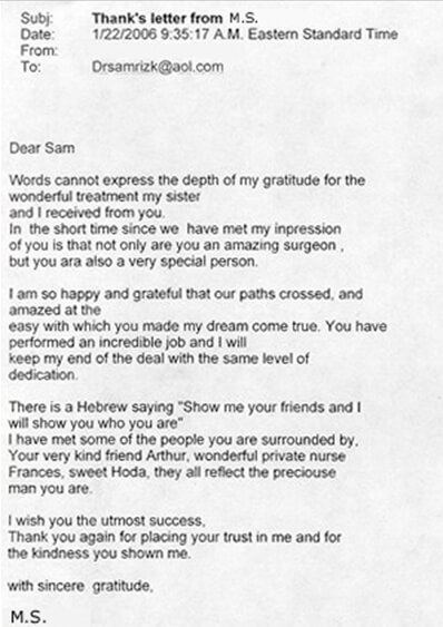 written testimonial #3886