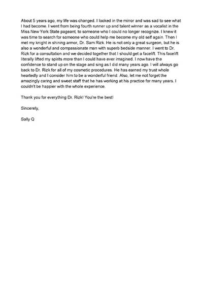 written testimonial #3959