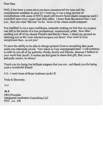 written testimonial #3916