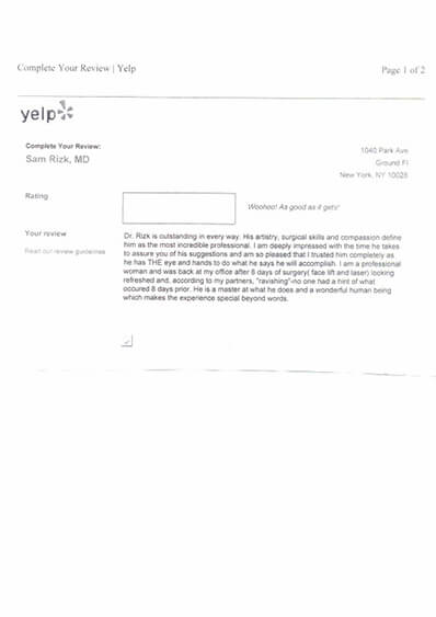 written testimonial #3955