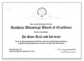 Board of Excellence Certificate