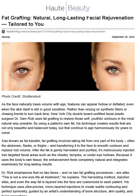 Fat Grafting: Natural, Long-Lasting Facial Rejuvenation — Tailored to You