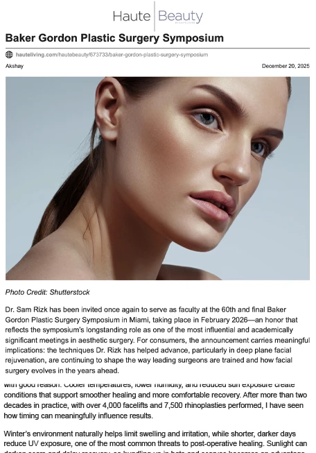 Baker Gordon Plastic Surgery Symposium