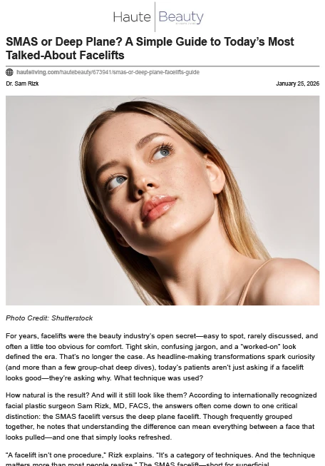 SMAS or Deep Plane? A Simple Guide to Today’s Most Talked-About Facelifts