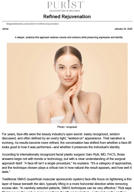 Refined Rejuvenation: A deeper, anatomy-first approach restores volume and contours while preserving expression and identity.