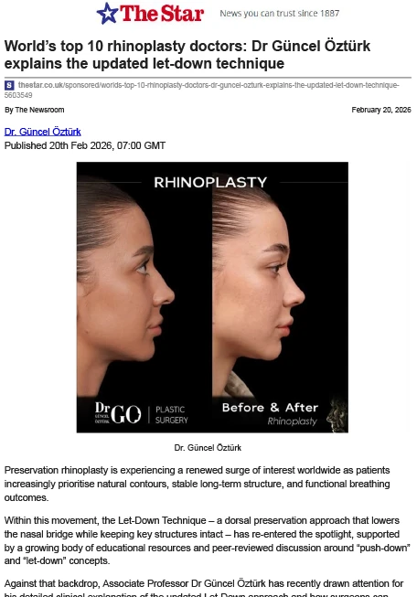 World’s top 10 rhinoplasty doctors: Dr Güncel Öztürk explains the updated let-down technique