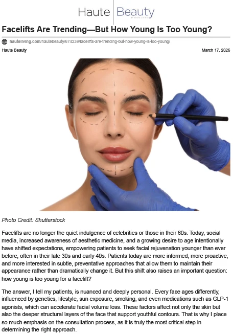 Facelifts Are Trending—But How Young Is Too Young?